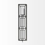 68423-AB - Noah 12.2x55 Black Metal w/White Fabric Shade Rectangular Wall Sconce 