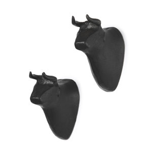 Taurus IV (Set of 2) Black Cast Aluminum Bull Wall Decor