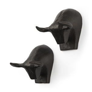 Tauro IV (Set of 2) Black Cast Aluminum Raging Bull Wall Decor