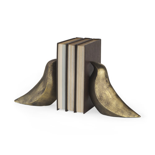 69078 - Dover (Set of 2) 15L x 4W Gold Aluminum Dove Bookends