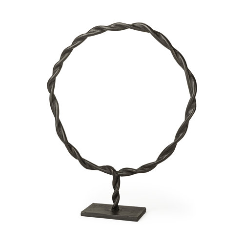 69080 - Rizwan (Large) Black Aluminum Braided Circular Object