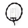 69081 - Rizwan 12.0L x 14.0W x 4.5H Black Aluminum Braided Circular Candle Holder