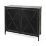 69129 - Poppy III 40L x 16W Black Metal With Glass Door Accent Cabinet