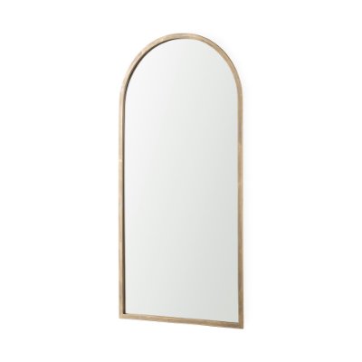 69310 - Giovanna 23.6L x 1.2W x 48.8H Gold Metal Frame Rounded Arch Vanity Mirror