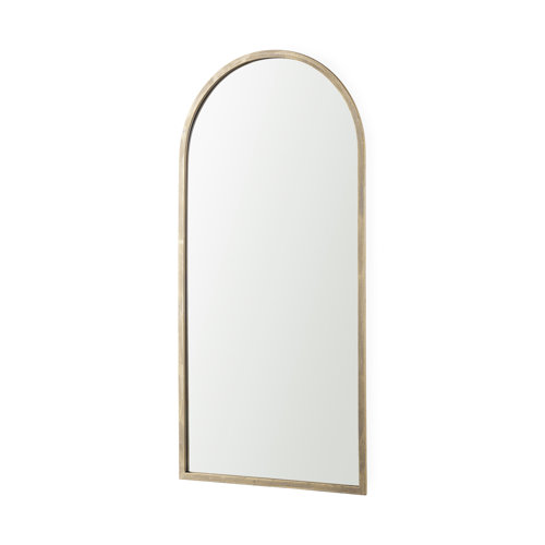 69310 - Giovanna 23.6L x 1.2W x 48.8H Gold Metal Frame Rounded Arch Vanity Mirror