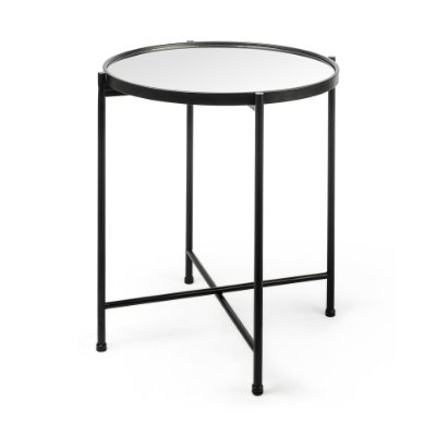 69339 - Samantha (Small) Black Mirror Top  Accent Table