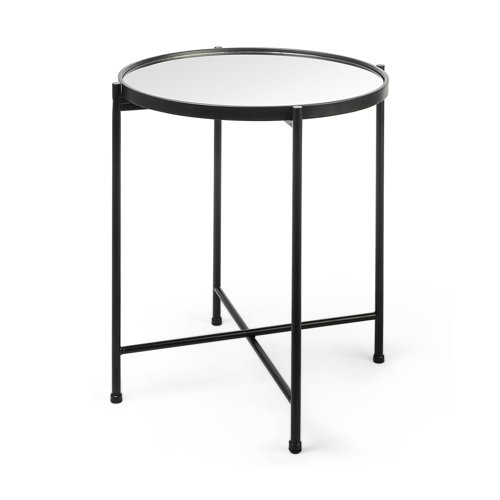 69339 - Samantha (Small) Black Mirror Top  Accent Table