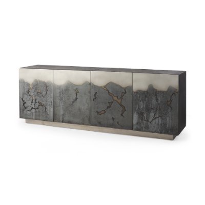 69260 - Roxdale 82.0L x 18.0W x 29.0H Acid Wash Metal Sideboard