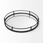 57237 - Kimbel 24L x 24W Black Metal Mirrored Base Round Tray