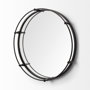 57237 - Kimbel 24L x 24W Black Metal Mirrored Base Round Tray