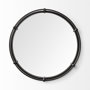 57237 - Kimbel 24L x 24W Black Metal Mirrored Base Round Tray