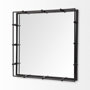 57238 - Christa 22L x 22W Black Metal Mirrored Base Square Tray