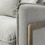 68716 - Roy II Frost Gray Upholstered and Brown Wood Frame Arm Chair