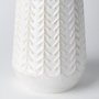 68819 - Gemma II Metal Glossy White Chevron Vase