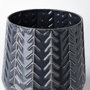 68820 - Gemma I Metal Glossy Dark Blue Chevron Vase
