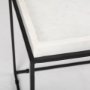 68843-AB - Nathan II 18" x 20" Square Top White Marble and Black Metal End/Side Table 
