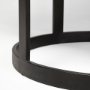 68849-AB - Tanner II 48" Round White Marble Top Black Metal Base Dining Table