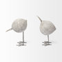 68080 - Snipe II 6L x 6W Off-White Resin Bird Ornament W/ Metal Feet