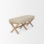 68459 - Solis II 50L x 16W Brown Base Beige Woven Leather Cushion Accent Bench