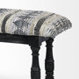 68461 - Denison II 56L x 15W Black Wood Base Woven-Leather Cushion Top Accent Bench