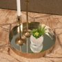 67242 - Serkis 15L x 15W Gold Metal Mirrored Base Round Tray 