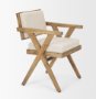 68504 - Topanga I Cream Fabric Wrap Medium Brown Wooden Frame Dining Chair