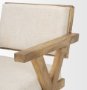 68504 - Topanga I Cream Fabric Wrap Medium Brown Wooden Frame Dining Chair