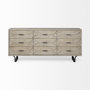 68533 - Giselle II Brown Fir Veneer W/Black Metal Leg 9 Drawer Sideboard