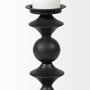 68558 - Candelero I Small Black Metal Grooved Table Candle Holder 