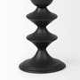 68559 - Candelero II Large Black Metal Grooved Table Candle Holder 