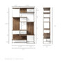 69104 - Morris III 47.25 X 15 X 75.5  Brown Wood and Silver Metal Frame 6 Shelf Shelving Unit