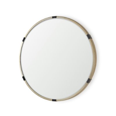 69327 - Melissa 28.5" Medium Round Gold Metal Wall Mirror