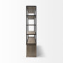 68202-AB - Braxton I Light Brown Wood and Iron Three Shelf Shelving Unit 81.5L x 18.5W x 90