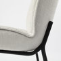 69284 - Inala White Fabric Seat Black Metal Frame Dining Chair