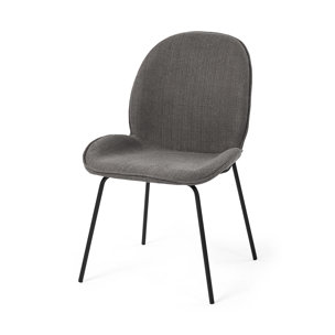 Inala Curved Back Dining Side Chair | Grey Fabric w/ Metal