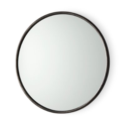 69341 - Piper 35.8L x 1.0W x 35.8H Small Black Metal Round Wall Mirror