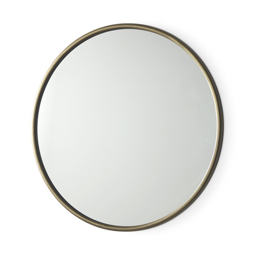 69342 - Piper 35.8L x 1.0W x 35.8H Small Gold Metal Round Wall Mirror