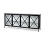69266 - Aurelia 79.0L x 16.0W x 33.0H Black and White Metal Four Door Glass Cabinet 