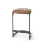 69267 - Tyson 17L x 18W x 28H Brown Leather W/ Metal Frame Counter Stool