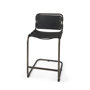 69276 - Berbick 21L x 25W x 38H Black Leather W/ Iron Frame Counter Stool