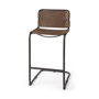 69280 - Berbick 43" Total Height Medium Brown Leather w/ Iron Frame Bar Stool