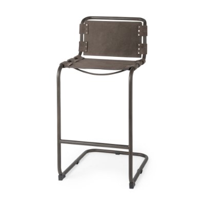69281 - Berbick 43" Total Height Brown/Gray Suede w/ Iron Frame Bar Stool
