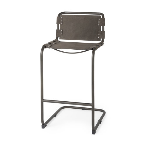 69281 - Berbick 43" Total Height Brown/Gray Suede w/ Iron Frame Bar Stool