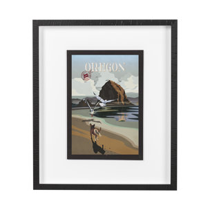 Oregon Go USA (M) by Mercana Studio a Framed Art Print Matted under Glass