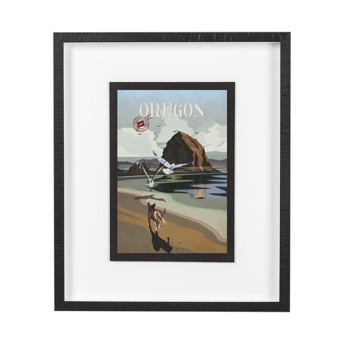 13582 - Oregon Go USA (M) by Mercana Studio a Framed Art Print Matted under Glass