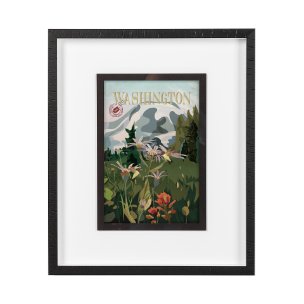 Washington Go USA (M) by Mercana Studio a Framed Art Print Matted under Glass