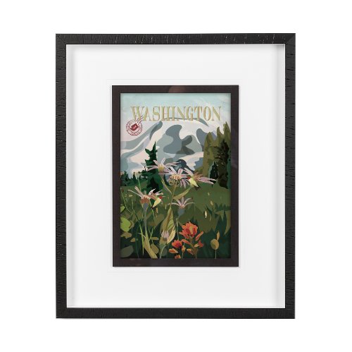 13584 - Washington Go USA (M) by Mercana Studio a Framed Art Print Matted under Glass