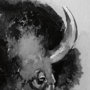 13615 - Bison I by Mercana Studio a Hand Embellished Textured Framed Art Print Matted under Glass