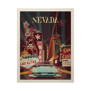 Nevada Go USA (L) by Mercana Studio a Hand Embelished Decograph Framed Art Print