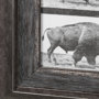 13683 - Buffalo Walking by Eadweard Muybridge Hand Embellished Textured Framed Art Print Matted under Glass